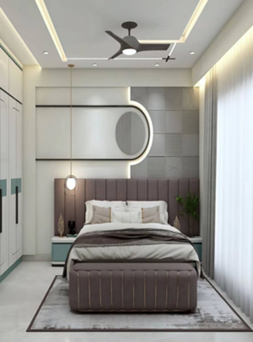 bedroom interior design in Delhi with luxury furniture and stylish decor